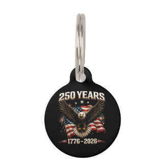250周年アメリカ愛国ワシ 250周年独立記念日 ペット ネームタグ