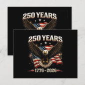 250周年アメリカ愛国ワシ 250周年独立記念日 ポストカード (正面/裏面)