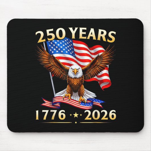 250周年アメリカ愛国的な鷲250回目の4th+of マウスパッド (正面)