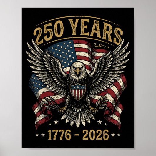 250周年アメリカ愛国的な鷲250回目の7月4日 ポスター (正面)