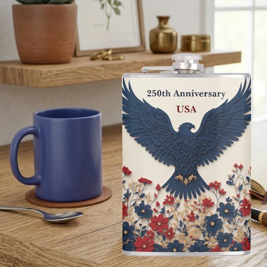 250周年アメリカ独立記念日のハクトウワシ愛国アメリカ フラスク