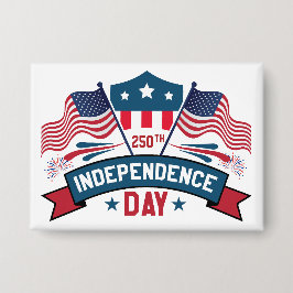 250周年アメリカ独立記念日 アメリカ国旗 & 花火 缶バッジ