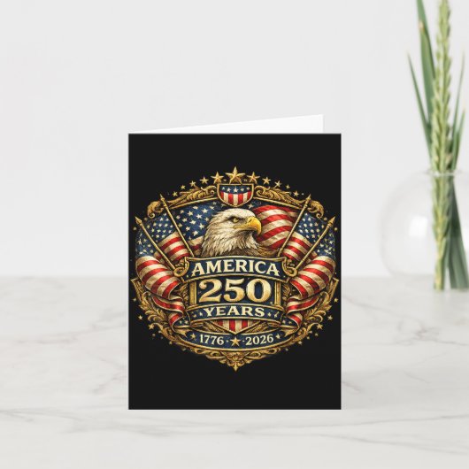 250周年アメリカ独立記念 1776-2026 アメリカ国旗 カード (正面)