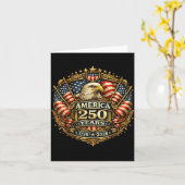 250周年アメリカ独立記念 1776-2026 アメリカ国旗 カード (黄色い花)