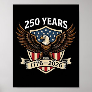 250周年アメリカ独立記念 1776-2026 イーグル アメリカ ポスター