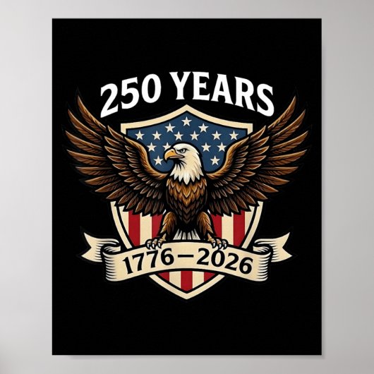 250周年アメリカ独立記念 1776-2026 イーグル アメリカ ポスター (正面)