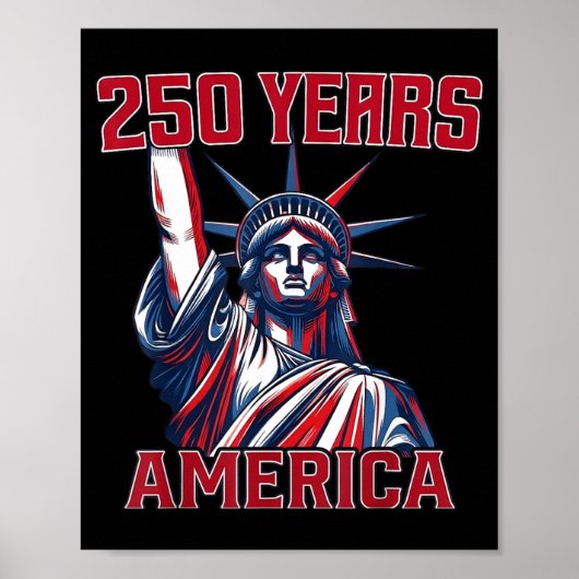 250周年アメリカ自由の女神USAフラッグ4th ポスター (正面)