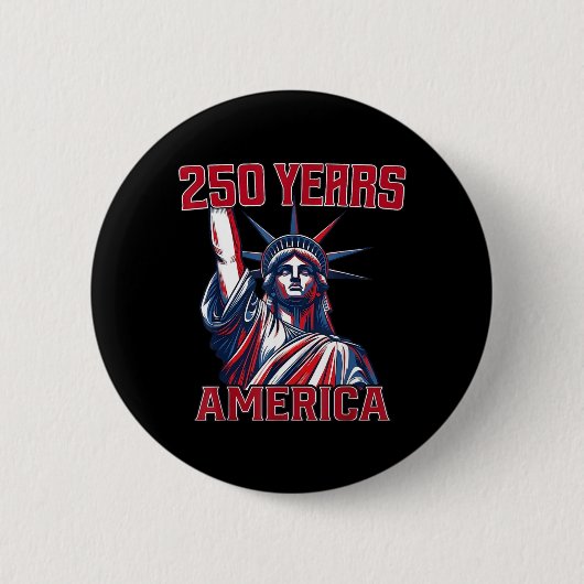 250周年アメリカ自由の女神USAフラッグ4th 缶バッジ (正面)