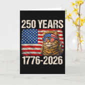 250周年ネコアメリカ国旗250周年記念日4th カード (黄色い花)