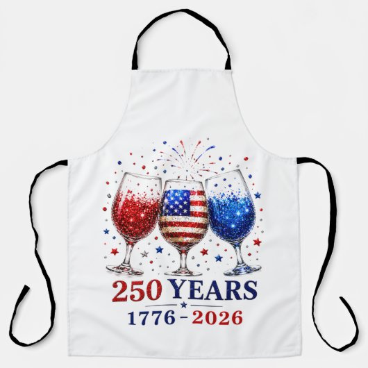 250周年愛国ワイングラス祝賀 エプロン (正面)