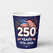 250周年独立記念愛国花火ブルー 紙コップ (裏面)