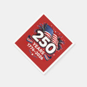 250周年独立記念愛国花火 レッド スタンダードカクテルナプキン (角)