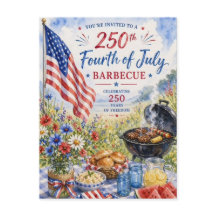 250周年独立記念日の愛国ウォーターカラーBBQ