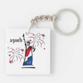 250周年独立記念日の自由の女神+花火 キーホルダー (裏面)