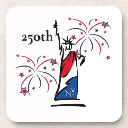 250周年独立記念日の自由の女神+花火 コースター
