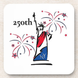 250周年独立記念日の自由の女神+花火 コースター