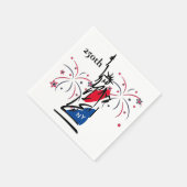 250周年独立記念日の自由の女神+花火 スタンダードカクテルナプキン (角)