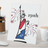 250周年独立記念日の自由の女神+花火 台座サイン (インサイチュ)