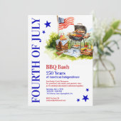 250周年独立記念日 水彩BBQパーティー 招待状 (スタンド正面)
