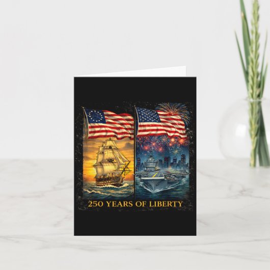 250周年自由愛国船イラスト カード (正面)
