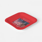 250周年記念アメリカ愛国旗スクエア ペーパープレート (傾斜あり)