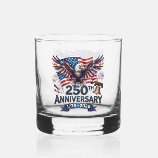 250周年記念イーグル&花火 ウイスキーグラス (正面)