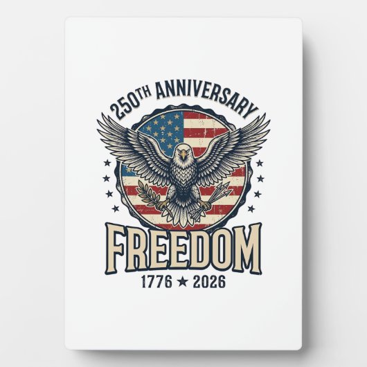 250周年記念フリーダムイーグル愛国ヴィンテージ フォトプラーク (正面)