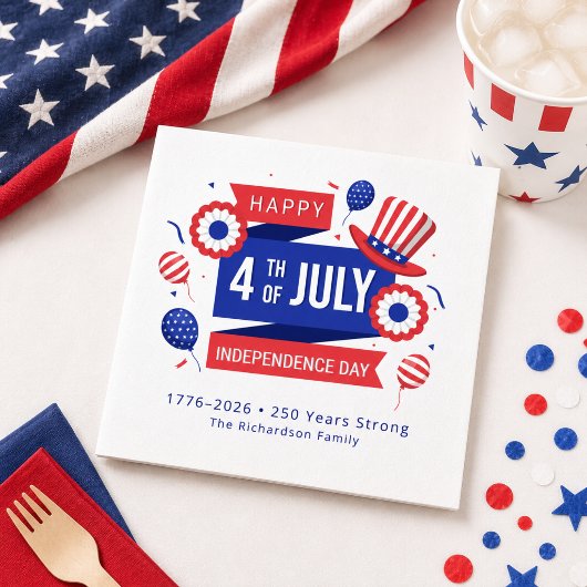 250周年記念日家族 スタンダードカクテルナプキン