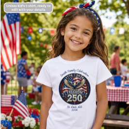 250周年記念自由記念日の愛国心キッズ Tシャツ