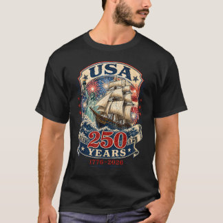 250周年記念7月4日ニューヨーク出航ボストン行き高層帆船クルーズ Tシャツ