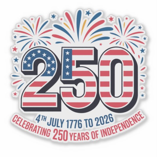 250周年記念 アメリカ独立記念日 シール (正面)