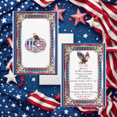 250周年記念 アメリカ独立記念日 赤白青 銀婚式 招待状