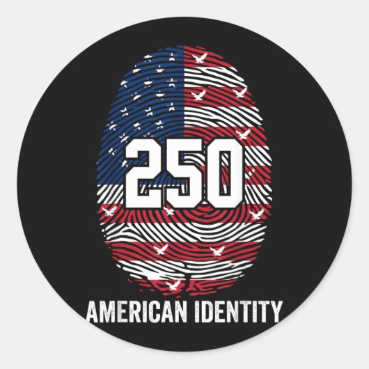 250周年記念 アメリカ 1776-2026 愛国的なアメリカ人 ラウンドシール (正面)