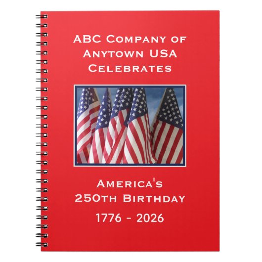250周年記念 1776-2026 アメリカ合衆国 ノートブック (正面)
