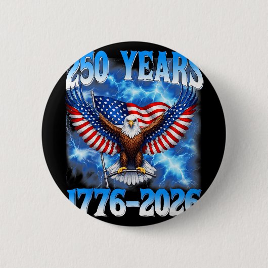 250周年記念USA愛国250年7月4日 缶バッジ (正面)