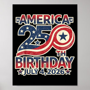 250周年誕生日 1776-2026年7月4日 アメリカ独立記念日 ポスター