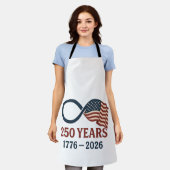 250周年1776-2026アメリカ愛国的 エプロン (着用した状態)