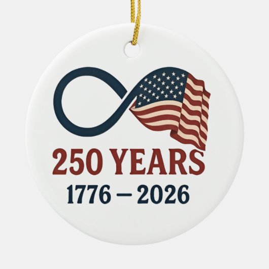 250周年1776-2026アメリカ愛国的 セラミックオーナメント (正面)