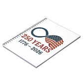 250周年1776-2026アメリカ愛国的 ノートブック (左側)