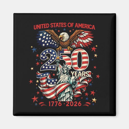 250周年 アメリカ合衆国 1776-2026 独立250周年 マグネット (正面)