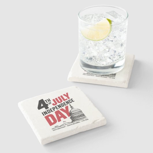 250周年 アメリカ独立記念日 ストーンコースター (横)