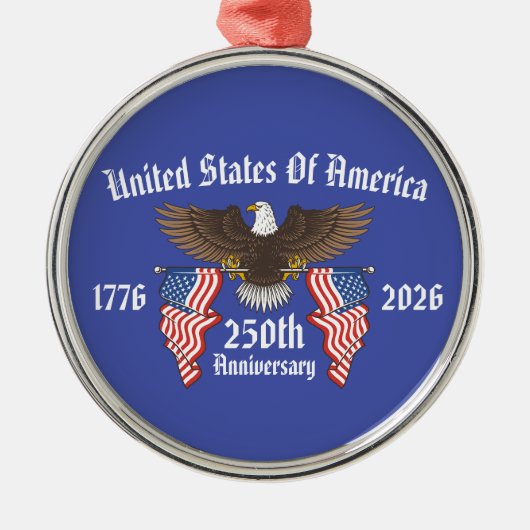 250周年 アメリカ独立記念日 メタルオーナメント (正面)