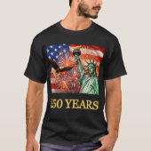 250周年 アメリカ独立記念日 自由の女神 イーグル 花火 USA Tシャツ (正面)