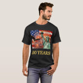 250周年 アメリカ独立記念日 自由の女神 イーグル 花火 USA Tシャツ (正面フル)