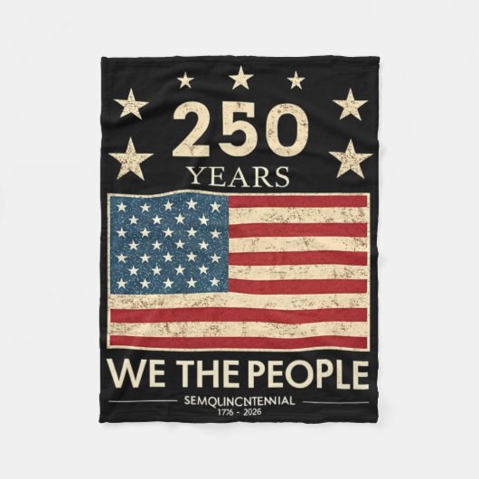 250周年 米国独立記念日 星条旗 250th 愛国 フリースブランケット (正面)