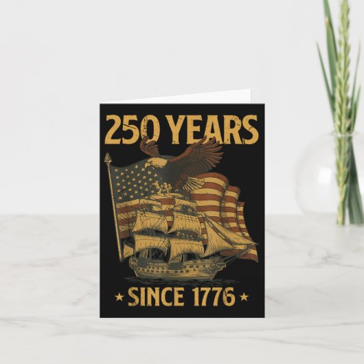 250周年 誕生日 独立記念日 ハクトウワシ 愛国 カード (正面)