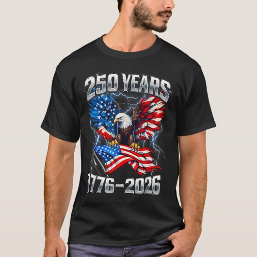 250周年 7月4日 アメリカ独立記念日250年 Tシャツ (正面)