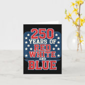 250周年 7月4日 - 赤 白 青の250年 カード (黄色い花)