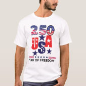 250回目アメリカ独立記念日 7月4日 Tシャツ (正面)