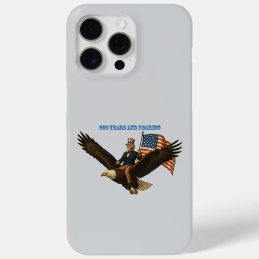 250年おじさんサム、ハクトウワシ、アメリカ国旗 Case-Mate iPhoneケース (裏面)